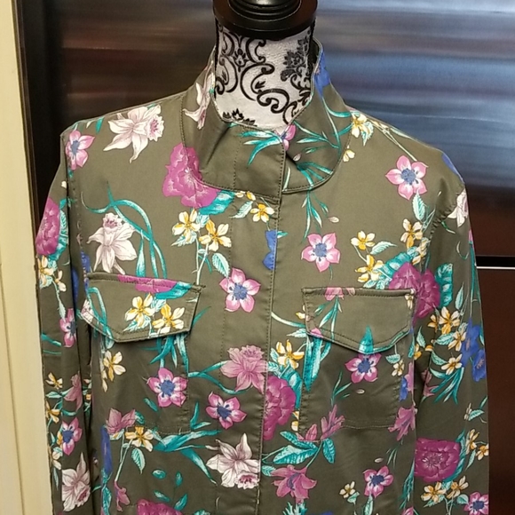 Lane Bryant Floral Utility Jacket - Picture 2 of 13